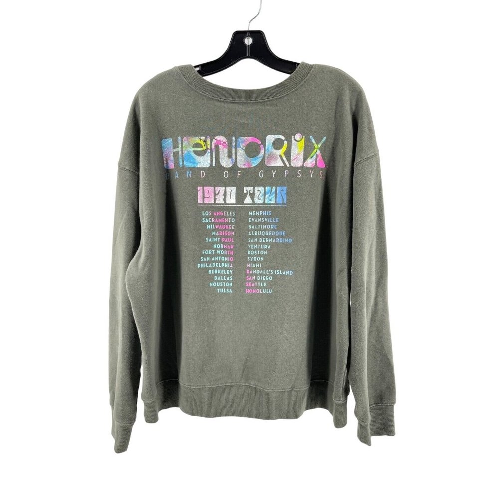 Hendrix Women's Gray 2 Sided Graphic Rock N Roll 1970 Tour Sweatshirt Size XXL - Picture 4 of 10